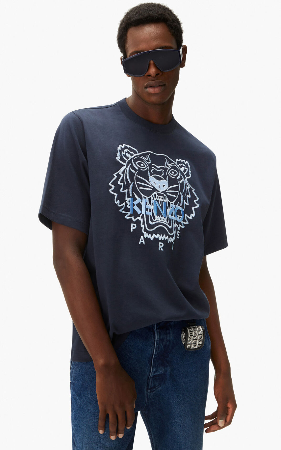 Camisetas Kenzo Loose fitting Tiger Hombre Azules Negras - SKU.7046712